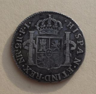 1816 Colombia Nr 2 Reales Silver Coin Ferdinand Vii Spanish Colonial Km70.  1 Rare photo