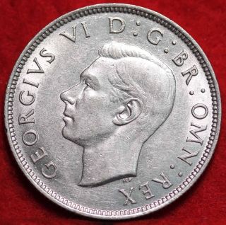 Circulated 1944 Great Britain Silver 2 Shillings Foreign Coin photo
