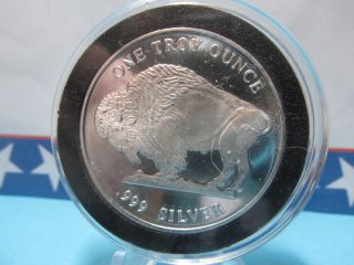 2015 One Ounce (rmc) Buffalo Nickel Design Fine.  999 Pure Silver photo