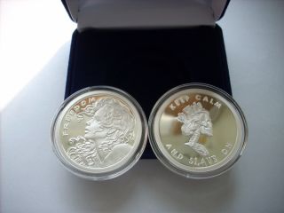 1 Oz Silver Coin Proof On Rim Double Obverse Freedom Girl - Slave Queen - Aocs photo