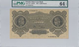 P - 32 1922 10,  000 Marek,  Poland - State Loan Bank,  Pmg 64epq photo
