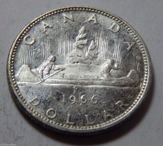 1966 Canada Silver Dollar Coin -.  600 Troy Oz Asw photo