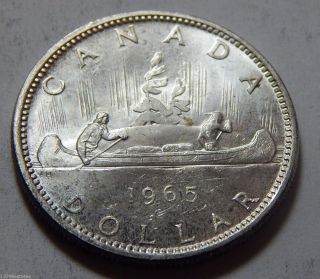 1965 Canada Silver Dollar Coin -.  600 Troy Oz Asw photo