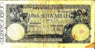 Romania 1945 100,  000 Lei Currency photo