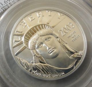 Pcgs Ms69 - 2003 American Eagle 1 Oz.  9995 Platinum Uncirculated $100 Coin photo