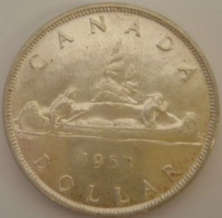 1953 Sf Canada Silver Dollar - Au50 photo