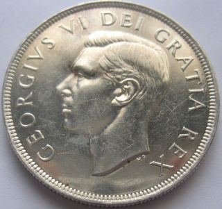 Canada George Vi One Dollar 1949 Silver Uncirculated photo