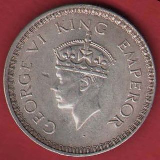 British India - 1944 - One Rupee - Kg Vi - Bombay - Rare Silver Coin O - 15 photo