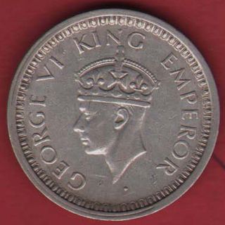 British India - 1945 - One Rupee - Kg Vi - Bombay - Rare Silver Coin O - 14 photo