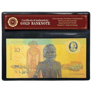 Bicentennial Australia 1988 Polymer Banknote Colorful $10 Comemorative Gold Note photo