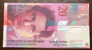 Switzerland Circulate 20 Swiss Francs Banknote - Note But See Below photo