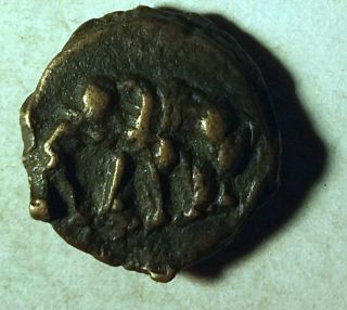 Sunga Kingdom (187 - 75 Bc),  Cast Copper Kakani Coin.  2.  4g,  11mm,  18 photo