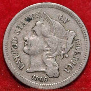 1866 Philadelphia Nickel Three Cent Coin photo