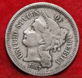 1867 Philadelphia Nickel Three Cent Coin photo
