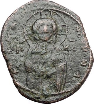 Jesus Christ Class C Anonymous Ancient 1034ad Byzantine Follis Coin I47440 photo