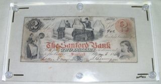 1860 Sanford,  Me - The Sanford Bank $2 May 3,  1860 Red photo