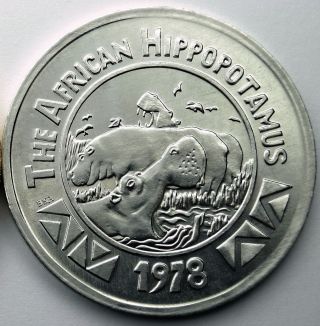 African Hippopotamus Token - 1978 Zulu (blaine Kern) Aluminum Doubloon photo