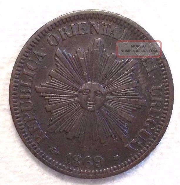 uruguay 4 centesimos coin 1869