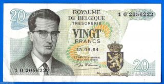 Belgium 20 Francs 1964 King Baudouin Atomium Complexfree Ship World photo