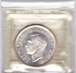 1939 Silver Dollar Iccs Graded Ms 62 Double Hp:cameo photo