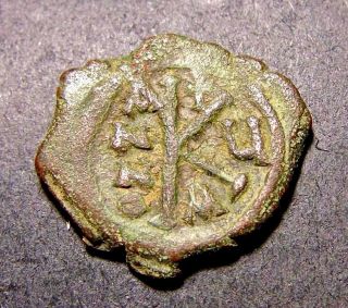 Maurice Tiberius,  Christian Crosses,  Constantinople,  Byzantine Large K Coin photo