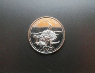 August (proof) Canada 25 Cents 1999.  Quarter Dollar Coin. photo