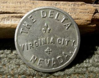 1900s Virginia City Nevada Nv (comstock Mining) The Delta (saloon 6 C St. ) Token photo