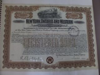 York,  Ontario And Western Rr Co.  1924 $1000 Gold Bond photo