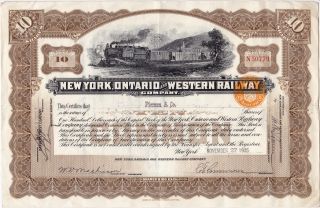 York Ontario And Western Railway Company,  10 Shares 1935,  Stock Certificate photo