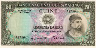 1971 Portugese Guine - - 50 Escudos - P 44 - - Better Grade^ photo
