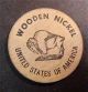 Vintage 1934 Wooden Nickel Security National Bank Of Amboy Indian Head Buffalo Exonumia photo 1