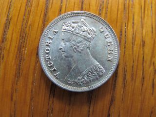 Hong Kong 1888 Silver 10 Cents - Toned Uncirculated photo