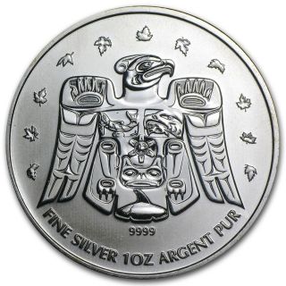 2009 Canada Silver Olympic Thunderbird Totem 1oz.  9999 Fine Silver Coin Bu photo