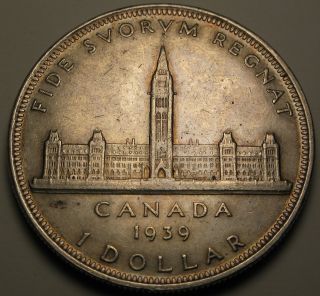 Canada 1 Dollar 1939 - Silver - George Vi.  - Royal Visit - Vf 363 photo
