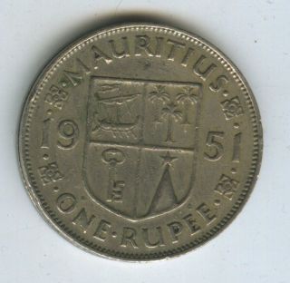 Mauritius 1951 1 Rupee Coin photo