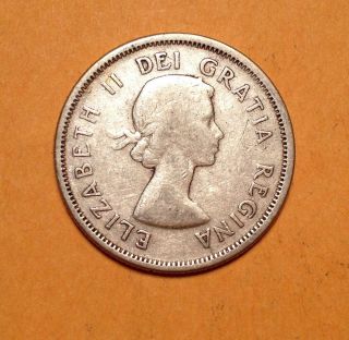 1958 Canada 25cent Silver Quarter Young Queen Elizabeth No Tax photo