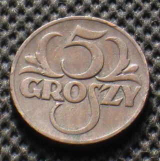 Old Coin Of Poland - 5 Groszy 1935 Ii Republic photo