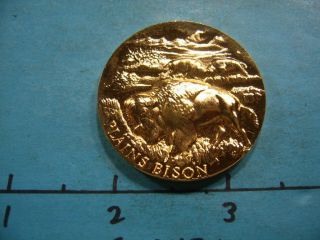 1.  2 Oz Plains Bison Buffalo Longines High Relief Silver Gold Coin Awesome Item photo