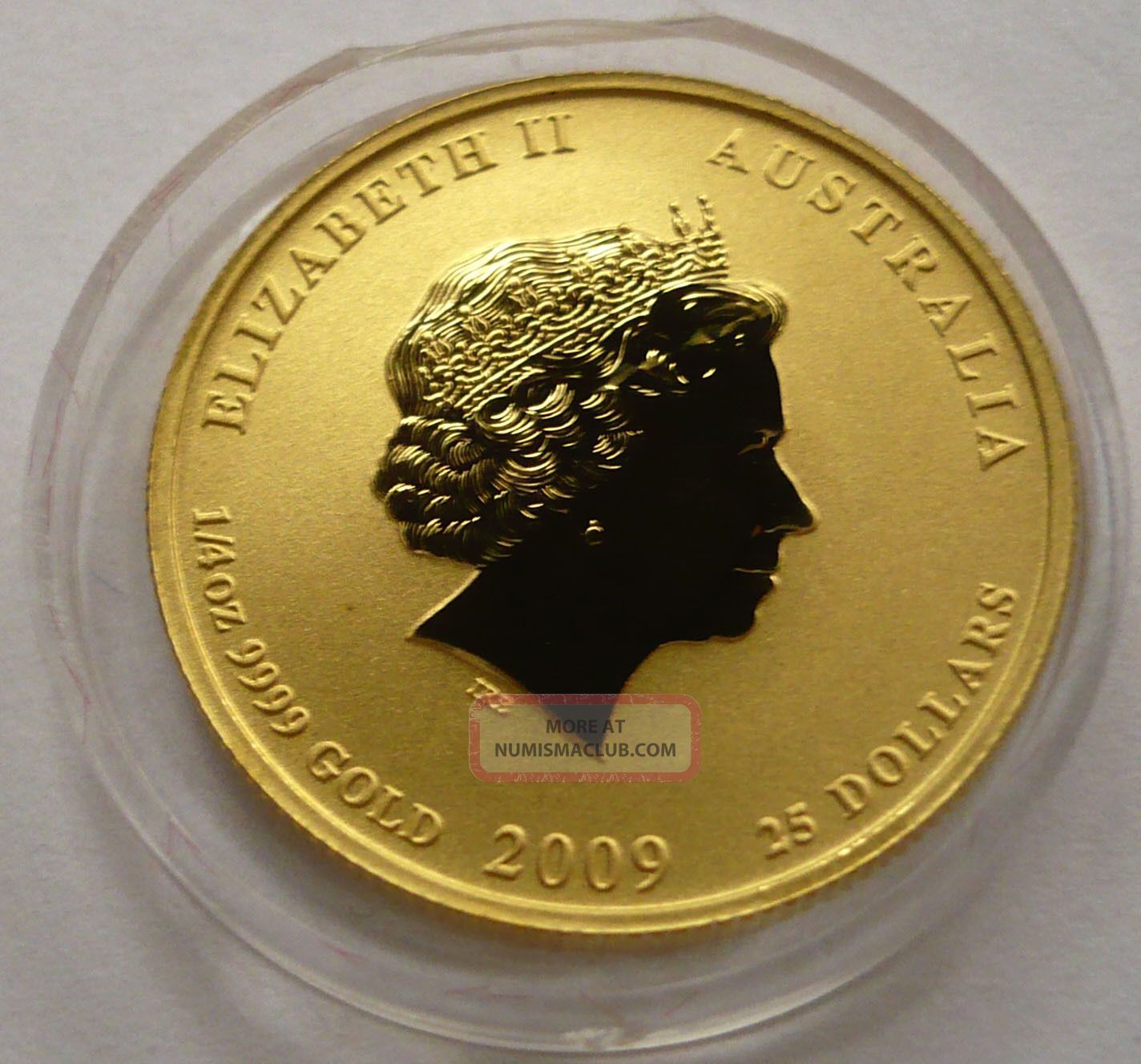 2009 The Year Of The Ox 1/4 Oz Gold Australia 25$ Lunar