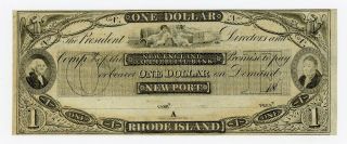 1800 ' S $1 The England Commercial Bank - Newport,  Rhode Island Note Cu photo