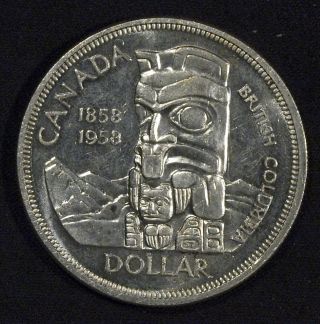 1958 Canada Silver Dollar Bu - British Columbia (a) photo
