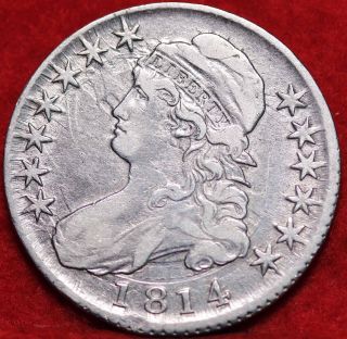 1814 Clashed Die 0 - 103 Philadelphia Silver Bust Half Dollar S/h photo