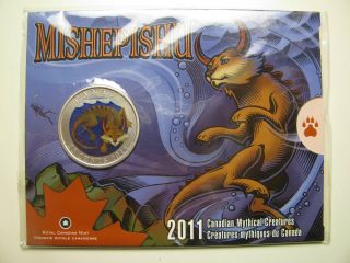 2011 Sp 25 Cents Mythical Creatures 3 - Mishepishu Canada Twenty - Five Quarter photo
