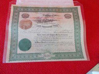 Arizona Territory Mining Share Certificate,  April 1909 photo