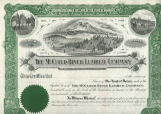 Xxx - Rare Mccloud River California Lumber Stock Read History Cv $100 Our Exclus photo