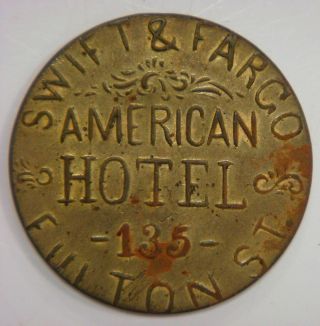 Swift & Fargo,  American Hotel,  1/6 (one Shilling/sixpence) British Denomination photo