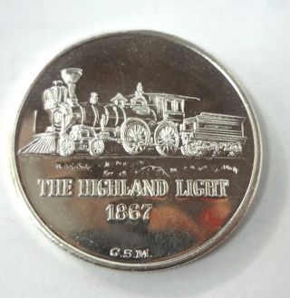 G.  S.  M Eagle 1867 The Highland Light 1 Oz.  999 Fine Silver Commemorative Round photo