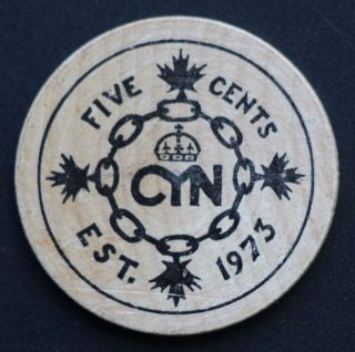 Canadian Young Numismatists (c.  Y.  N. ) Wooden Nickel 1974 photo