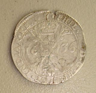 1636 Spanish Netherlands - Brabant Philip Iv Silver Patagon Vf photo