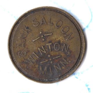 Vintage St Paul Mn Trade Token Bank Saloon Winton Minn Good For 25¢ In Trade B photo
